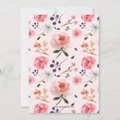 Bloemen Roze Rozen Pioenen Moederdag brunch Kaart (Achterkant)