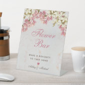 Bloemen Roze Script Orchideeën Marmeren Bloembalk Reclamebord Met Voetstuk (Insitu)