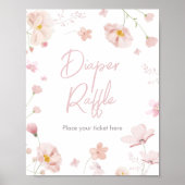 Bloemen Roze Spring Baby in Bloom Luier Raffle Poster (Voorkant)