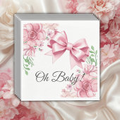 Bloemen Roze strik Baby shower Servet