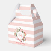  bloemen Roze stripes Monogram Baby shower Bedankdoosjes (Voorkant Zijde)