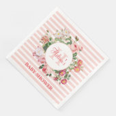  bloemen Roze stripes Monogram Baby shower Servet (Hoek)