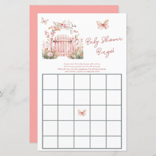 Bloemen Roze Tuin Baby shower Bingo