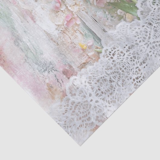  Bloemen Roze Tulp Cross Lace Decoupage Tissuepapier (Detail)