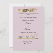 Bloemen roze walima bruiloft uitnodiging (Achterkant)