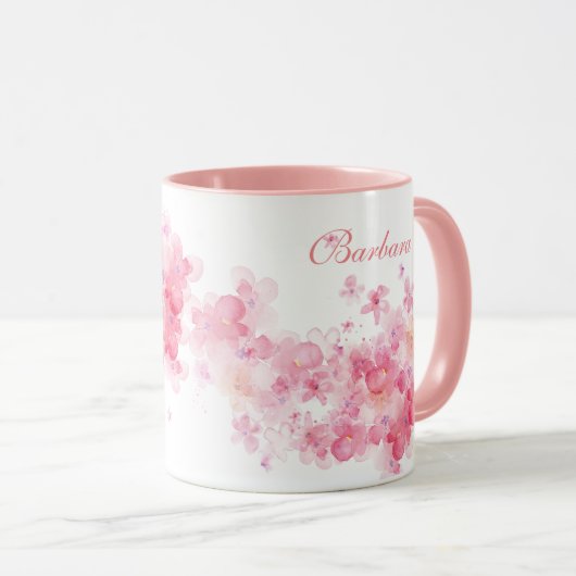  Bloemen Roze Waterverf Beste Neef Ooit Mok (Voorkant rechts)