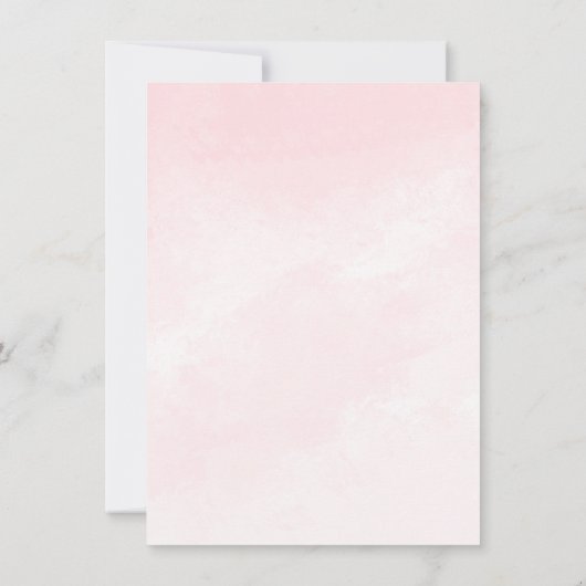 Bloemen Roze Waterverf Meisjes Baby shower Kaart (Achterkant)