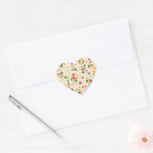 Bloemen Roze Wildbloemen  Land Hart Sticker (Envelop)