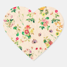 Bloemen Roze Wildbloemen  Land Hart Sticker