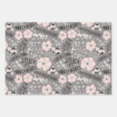 Bloemen Roze Zwart Botanische Decoupage Gift Inpakpapier Vel (Voorkant 2)
