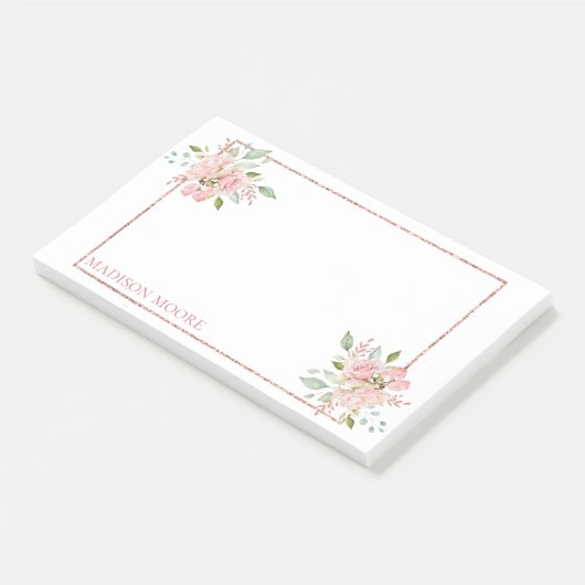Bloemen Rozen Aangepaste naam Post-it® Notes (Schuin)