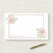 Bloemen Rozen Aangepaste naam Post-it® Notes (Op bureau)