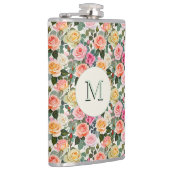  bloemen Rozen Botanische bloemen Monogrammed Heupfles (Rechts)
