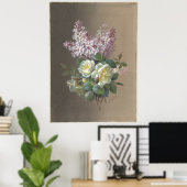 Bloemen Rozen en Lilacs Poster (Thuiskantoor)