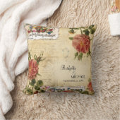 Bloemen Rozen Fruit Label Wedding Custom Kussen (Deken)