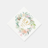 Bloemen Rozen Garland 100e Verjaardag Servet (Hoek)
