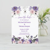 Bloemen rozen Gothic Romantische Halloween bruilof Save The Date (Staand voorkant)