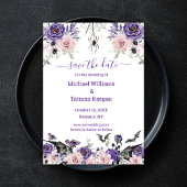 Bloemen rozen Gothic Romantische Halloween bruilof Save The Date