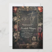  Bloemen Rozen Gotische 60e Verjaardag Kaart (Voorkant)