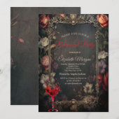 Bloemen Rozen Gotische Wijnglas Pensioen Kaart (Voorkant / Achterkant)