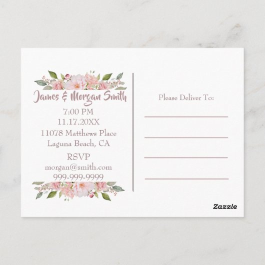 Bloemen Rozen Housewarming Uitnodiging (Achterkant)