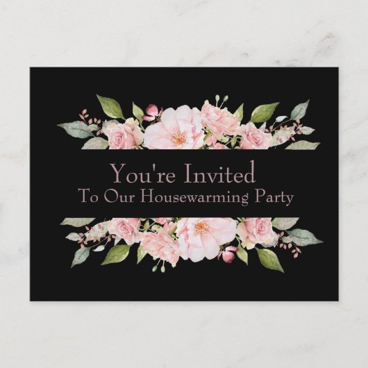 Bloemen Rozen Housewarming Uitnodiging (Voorkant)