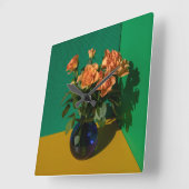 Bloemen | Rozen in Vase Vierkante Klok (Hoek)