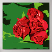 Bloemen rozen, modern minimalistisch eenvoudig pos poster (Voorkant)