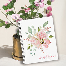Bloemen Rozen Naam Gepersonaliseerd Dagboek/ Notitieboek