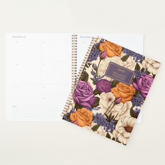  Bloemen Rozen Paarse Sinaasappel Boho Flowers Planner (Display)