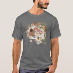 bloemen Rozen Peonies Magnolia Floral Crow T-shirt