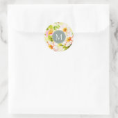  Bloemen Rozen Pioenen Monogram R Sticker (Tas)