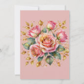 Bloemen Rozen Roze Baby in Bloom Girl Baby shower Kaart (Achterkant)