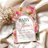 Bloemen Rozen Roze Baby in Bloom Girl Baby shower Kaart
