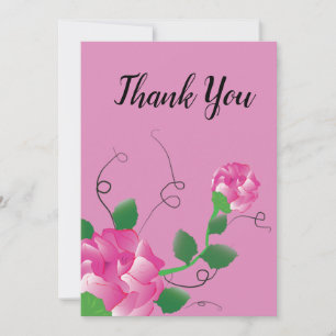 Bloemen Rozen Roze Dank u kaart