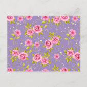  Bloemen Rozen Roze Paarse Patroon Briefkaart (Voorkant)