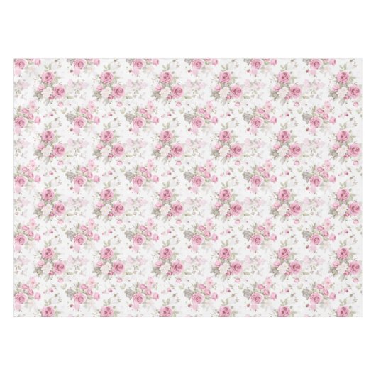 Bloemen,  rozen, roze rozen tafelkleed (Voorkant (Horizontaal))