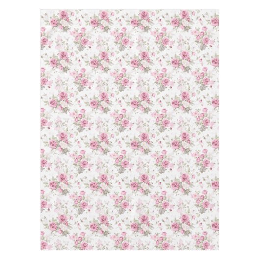 Bloemen,  rozen, roze rozen tafelkleed (Voorkant)
