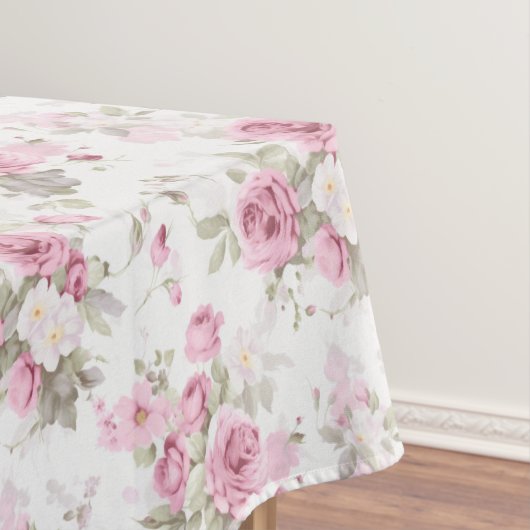 Bloemen,  rozen, roze rozen tafelkleed (Voorbeeld)