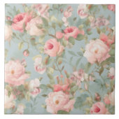 Bloemen,  rozen, roze rozen tegeltje (Voorkant)