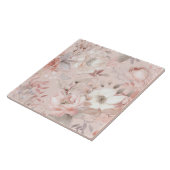 Bloemen,  rozen, roze rozen tegeltje (Zijkant)