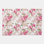 Bloemen,  rozen, roze rozen theedoek (Horizontaal)