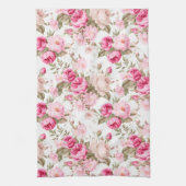 Bloemen,  rozen, roze rozen theedoek (Verticaal)