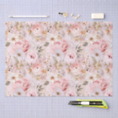 Bloemen,  rozen, roze rozen tissuepapier (Craft)