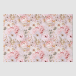 Bloemen,  rozen, roze rozen tissuepapier