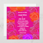 Bloemen Rozen Roze Sinaasappel Paarse QR Code Huwe (Voorkant / Achterkant)