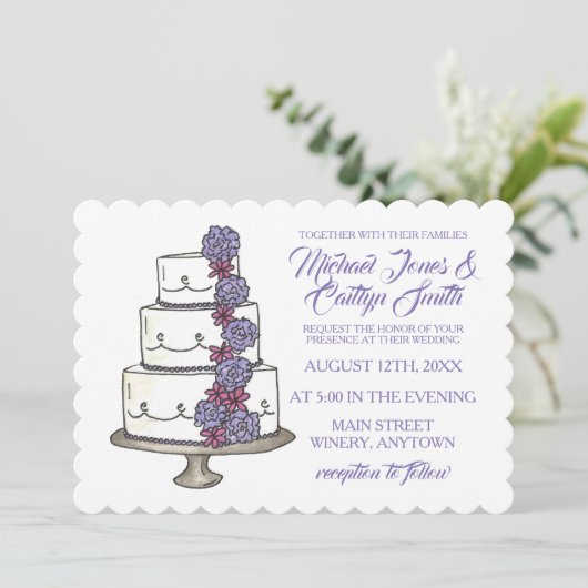 Bloemen Rozen Vrijgezellenfeest Trouwtaart Kaart (Staand voorkant)