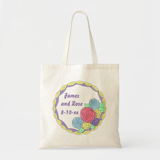 Bloemen Rozen Vrijgezellenfeest Trouwtaart Tote Bag (Voorkant)