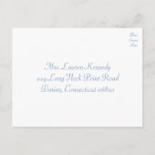 Bloemen RSVP Geel Zonnebloem & Blauw Huwelijksfees Uitnodiging Briefkaart (Achterkant)