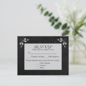 Bloemen RSVP Grijs & Zwart Krijtbord Post Kaart (Staand voorkant)